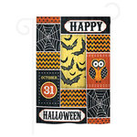 Breeze Decor - Halloween Happy 13"x18.5" USA-Produced Home Decor Flag - Flags are manufactured in the USA, with Licensing from American Companies and sold by American Vendors Only. Beware of Counterfeit Items from Overseas. Designed to hang vertically from an outdoor pole or inside as wall decor, Pro-Guard sublimation flag measures 28"x 40" with a 3" Pole sleeve. Read both Sides. Poles and hardware are NOT INCLUDED.