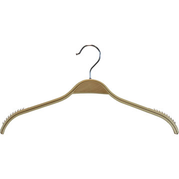 Laminate Wood Top Hangers With Soft Non-Slip Strips, Box of 100