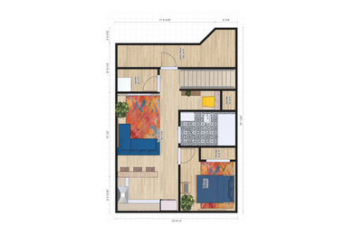 Basement - modern basement idea in Calgary