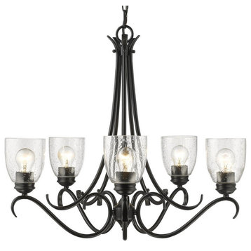 Chandelier 5 Light Steel in Sturdy style - 23.63 Inches high by 27.25 Inches
