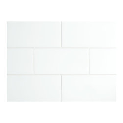 Stuccio Ceramic Tile - Snow Gloss 3" x 6" Tile - Tile