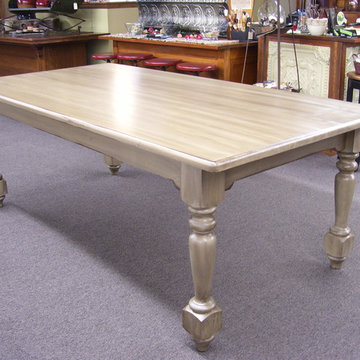 Distressed Painted Table with Turned Legs