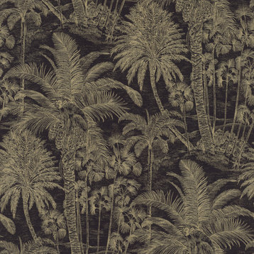 Yubi Black Palm Trees Wallpaper, Swatch