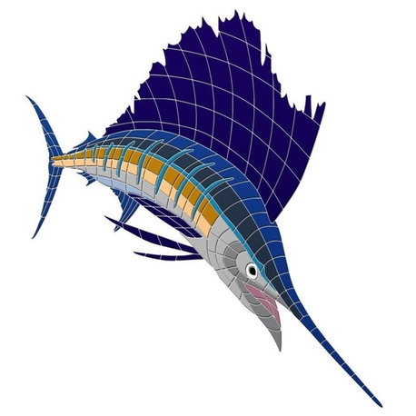 Sailfish 2 Ceramic Swimming Pool Mosaic 48"x43"