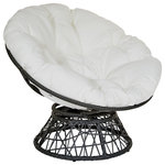Office Star Products - Papasan Chair, White/Black - 360 swivel function Built-in fabric straps to hold cushion in place Thick padded, button-tufted polyester cushion Metal frame wrapped in a durable resin wicker Dimensions: 37.25 x 37.25 x 29.5� H UPSable