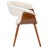 Vintage Mod Accent Chair, Walnut/Cream
