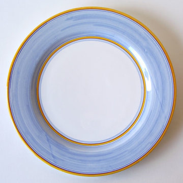 Italian Charger Plate with Light Blue Stripe
