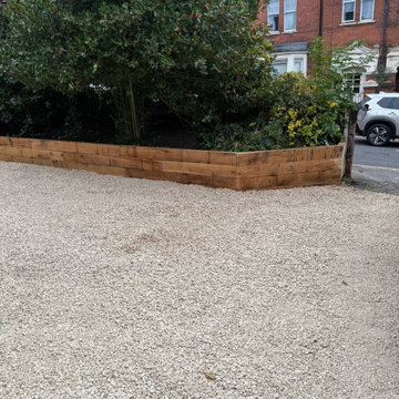 Gravel Parking Area Behind a Sleeper Retaining Bed