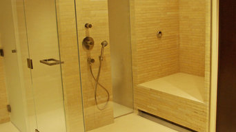 Stacked Limestone Steam Shower