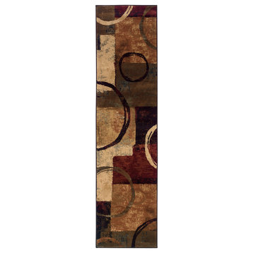 Oriental Weavers Hudson Brown/Black Abstract Indoor Area Rug 1'10"X7'6"