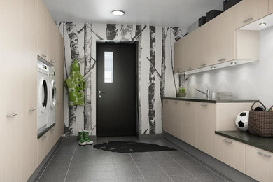 This is an example of a modern laundry room in Aarhus.