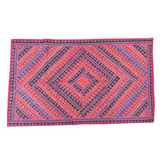 Mogulinterior - Indian Decorative Tapestry Red Pink Patchwork Wall Hanging Home Decor - Tapestries