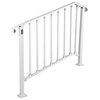 Wrought Iron Handrail Outdoor Stair Rail with Installation Kit, White, Fit 3-4 Steps