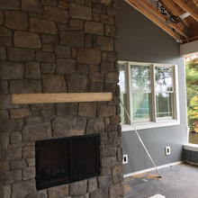 fireplace on porch