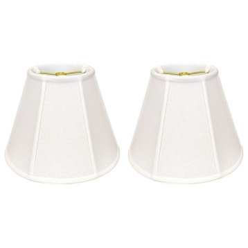 Royal Designs Deep Empire Bell Lamp Shade, White, 6x12x9.25, Set of 2