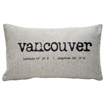 Vancouver Gray Felt Coordinates Pillow 12x19, with Polyfill Insert