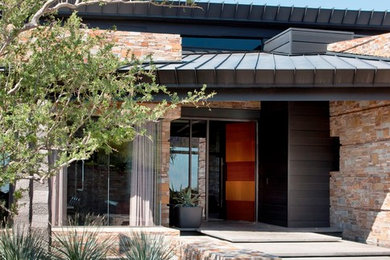 Inspiration for a modern entryway in Phoenix.