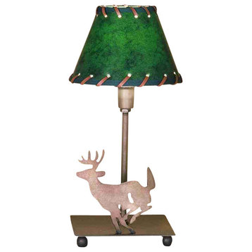 13 High Lone Deer Faux Leather Accent Lamp