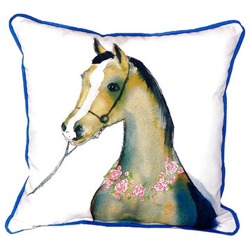 Horse and Garland Extra Large Zippered Pillow, 22"x22"