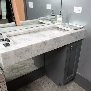 White Princess Quartzite Miter Vanity