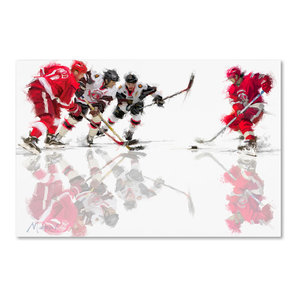 Girls Playing Ice Hockey Painting Print On Canvas By Blanche Greer Traditional Prints And Posters By Marmont Hill