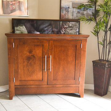 Automated TV Lift Cabinet in Solid Cherry (The Richmond)