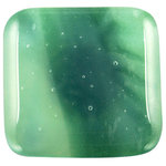 Glass Storm Studios - Green Agate Handmade Knob - Knobs measure approximately 1.25" square and pulls measure approximately .75" x 4.25" with a 3" center to center. Hardware has a brushed nickel finish and uses a standard 8-32 screw.