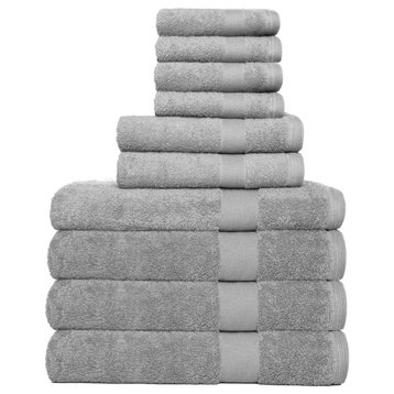 Hyped Rocklane 10 Piece Bath Towel Set, Lt Grey