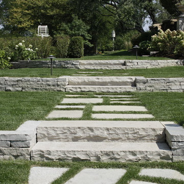 Full Landscape with Patio, Outdoor Kitchen, Stone Driveway and Planting