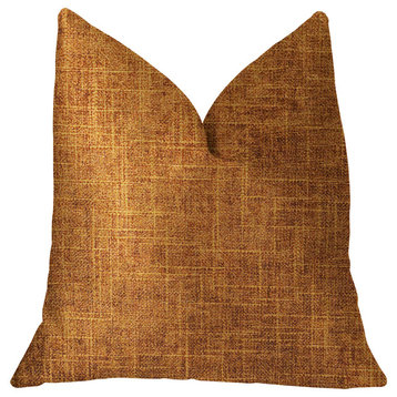 Marmalade Brown and Gold Luxury Throw Pillow, 12"x20"