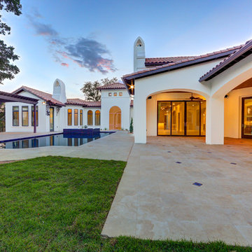 Mediterranean Style Estate Pool (Huntington)