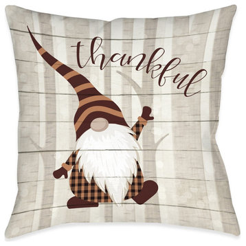 Thankful Gnome Indoor Pillow, 18"x18"
