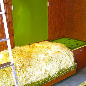 Children's Room with Resin Bedside Table and Wardrobe Panels