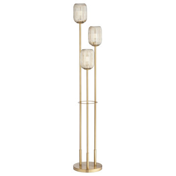 Pacific Coast Oden 3-Light Floor Lamp, Warm Gold