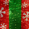 Stacked Holographic Snowflake Present Lighted Christmas Yard Art Decoration, 24"