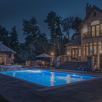 Lake Bluff, IL Swimming Pool, Spa, and Sunshelf with Bubblers