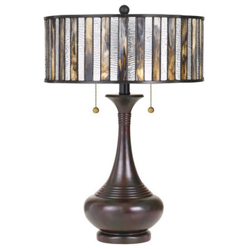 21.5 Inch 2 Light Tiffany Table Lamp Drum Shade - Table Lamps - 71-BEL-2749210