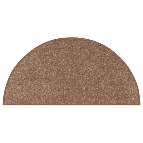 American Bright Solid Color Area Rugs Brown - 27" x 54" Half Round