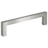 5" Square Bar Pull Kitchen Cabinet Handles, 9mm Brushed Nickel