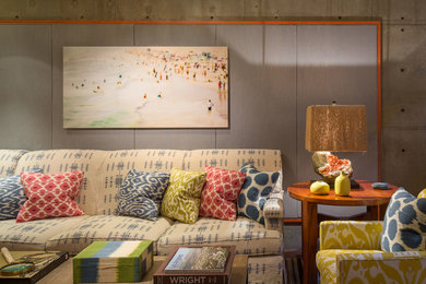 Home theater - coastal home theater idea in Los Angeles