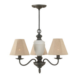 Royce Lighting - Manhasset 3-Light Chandelier by Royce Lighting with Natural Linen Fabric Shades - Chandeliers