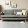 Small Down Filled Sofa, Corduroy-Cement Gray 3-Seater Sofa 86.6x35.4x32.7"
