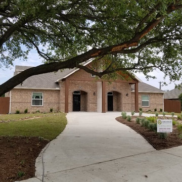 Front Entrance Landscape - Mandala Flower Beds. Herb Garden. Walkway.