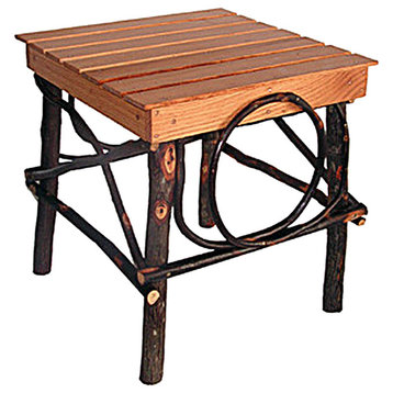 Bentwood End Table, Hickory and Oak