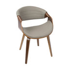 The Aria Dining Chair, Walnut and Gray