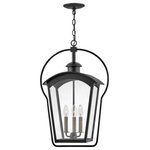 Hinkley - Hinkley 13302BK Yale, 3 Light Outdoor Large Hanging Lantern In Traditional and - Inspired by the traditional New Orleans-style gasYale 3 Light Outdoor Black Clear GlassUL: Suitable for damp locations Energy Star Qualified: n/a ADA Certified: n/a  *Number of Lights: 3-*Wattage:60w Incandescent bulb(s) *Bulb Included:No *Bulb Type:Incandescent *Finish Type:Black