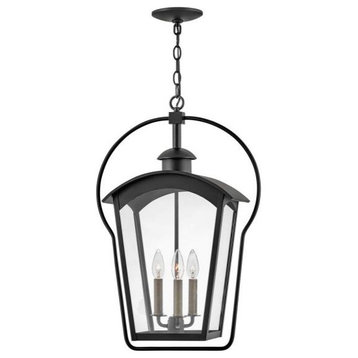 Hinkley 13302BK Yale, 3 Light Outdoor Large Hanging Lantern In Traditional and