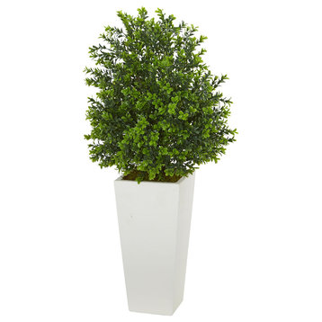 Sweet Grass Artificial Plant, White Tower Planter