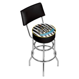 San Antonio Spurs City 29 in. Black Backless Metal Bar Stool with Vinyl Seat