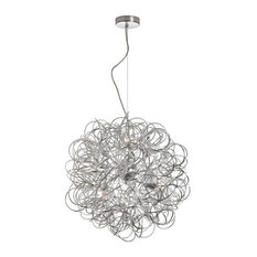 Dainolite 6-Light Aluminum Tubular Pendant, Polished Chrome Finish